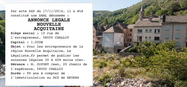 annonce legale nouvelle acquitaine